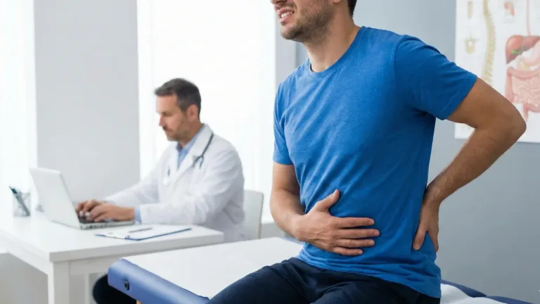 low back pain and stomach pain