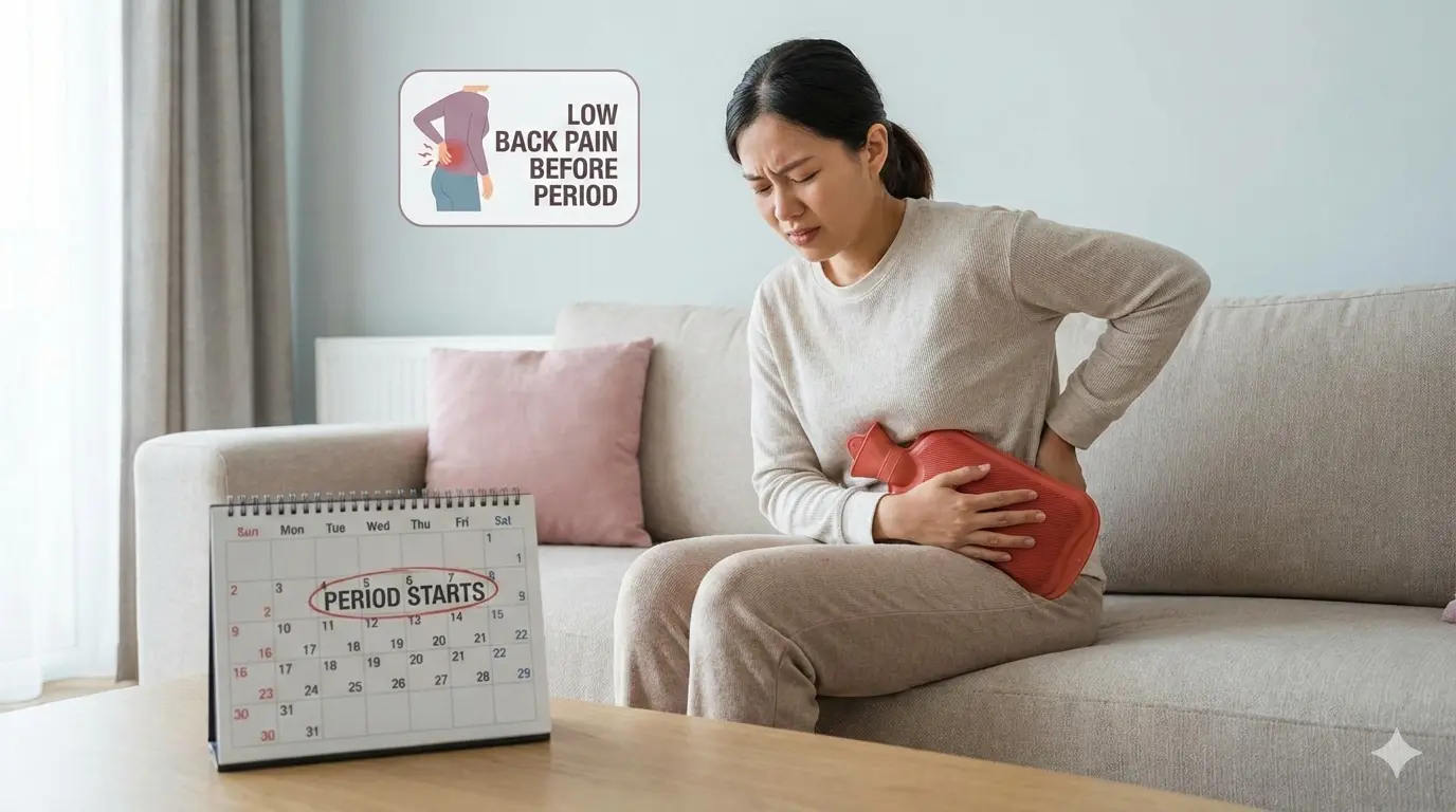 low back pain before period 