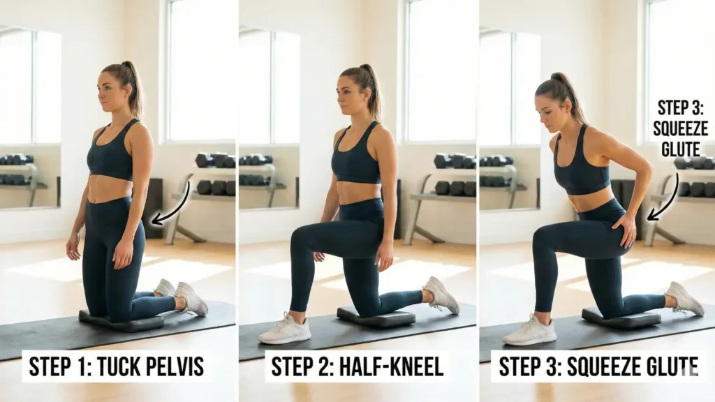 hip flexor stretch for tight glutes