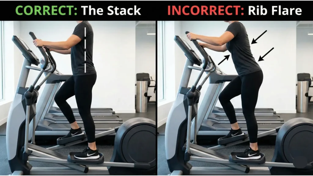 elliptical low back pain correct posture