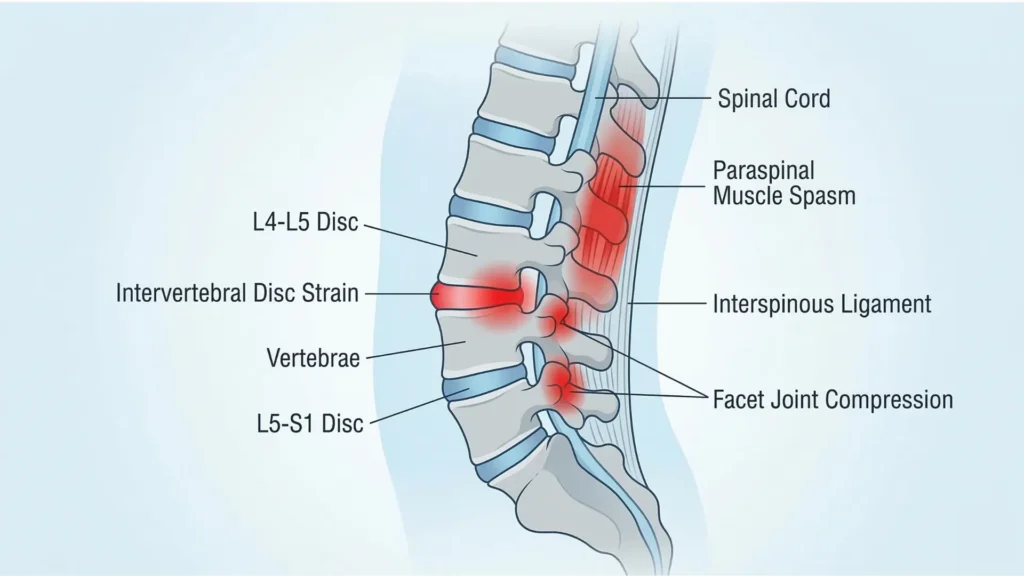 cause of lower back pain after bending over  