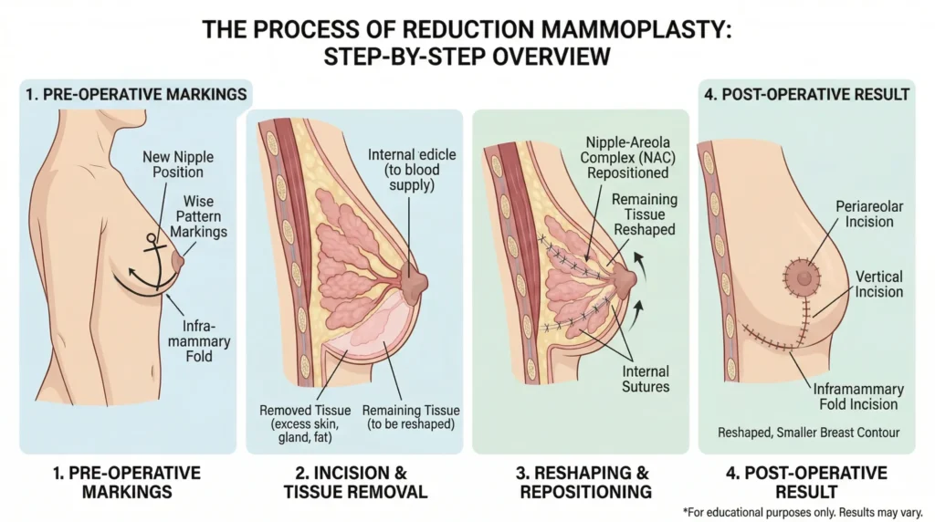 Breast reduction surgery to manage lower back pain due to large breasts