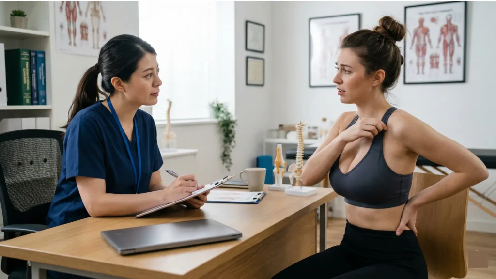 lower back pain from large breasts